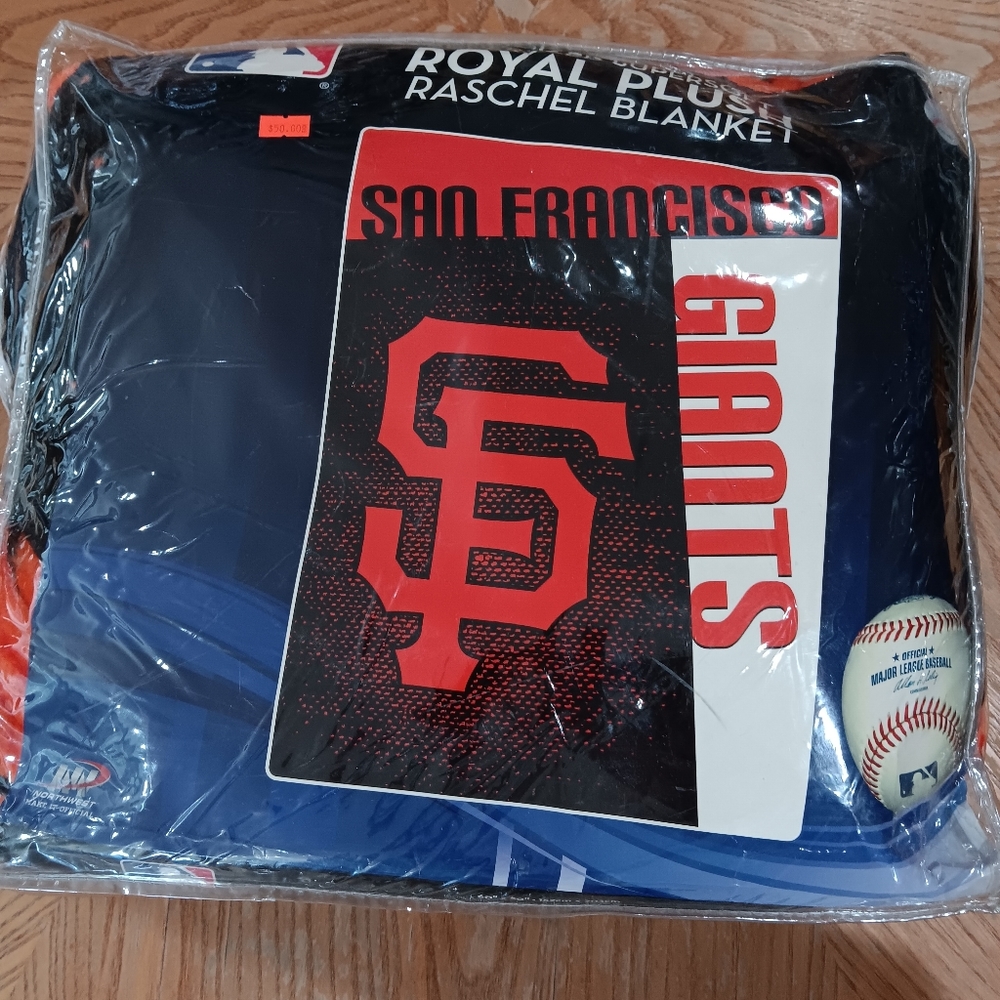 San Francisco Giants MLB Baseball Large Throw royal plush Blanket 80x60